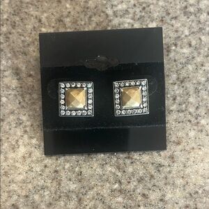 Silpada Two-Tone Geometric Earrings